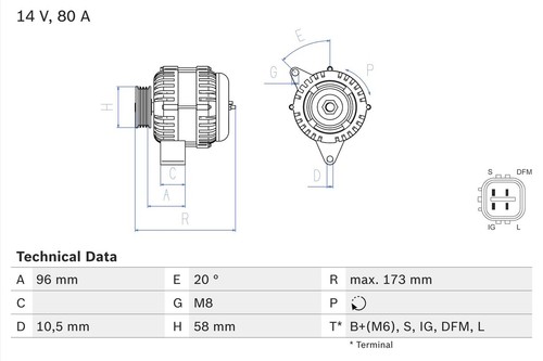 Bosch generator for toyota - for,